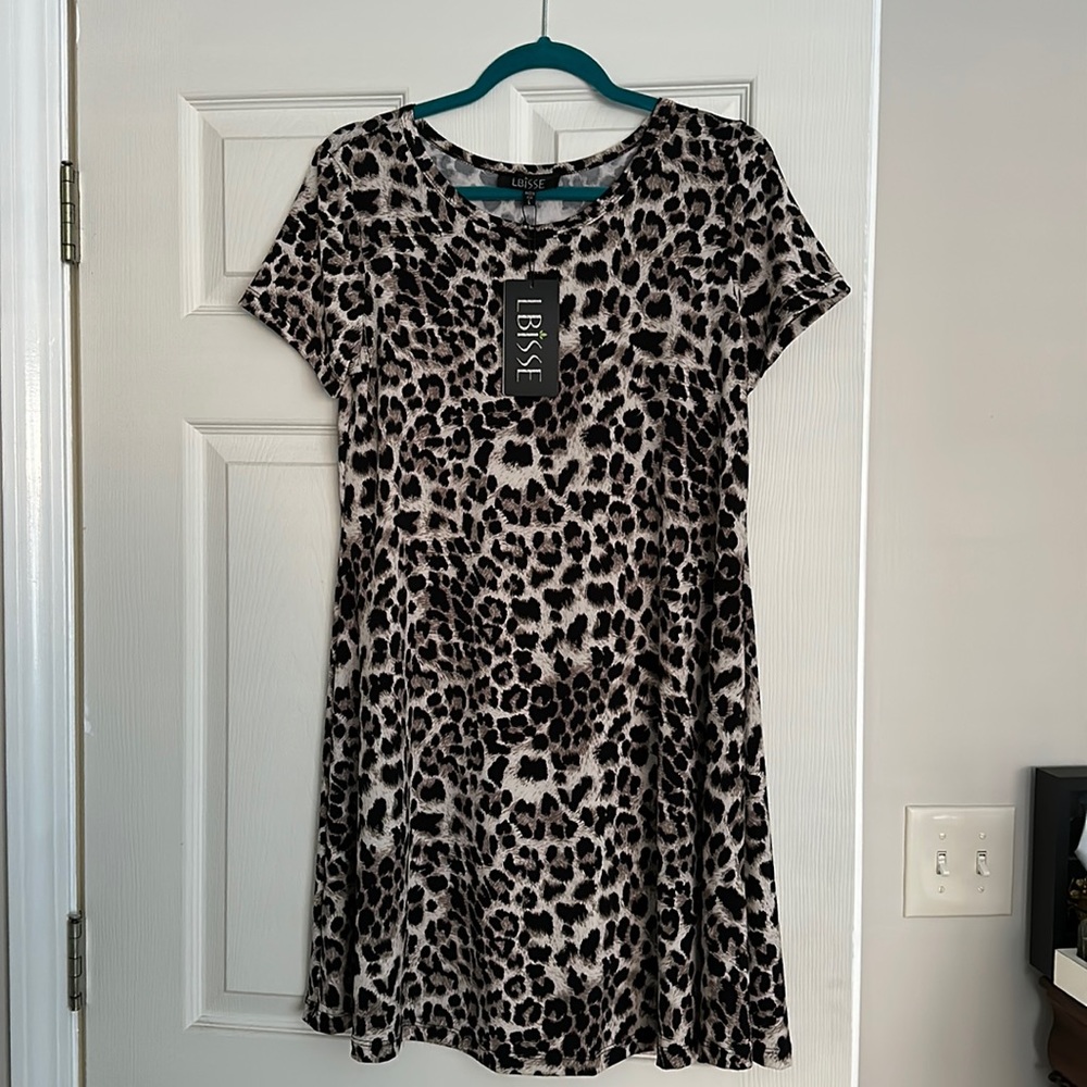 Leopard print stretchy dress